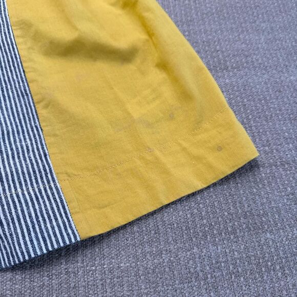 Allihop Striped yellow cotton/linen patchwork boho hippie sundress tie waist Lg - Picture 6 of 8